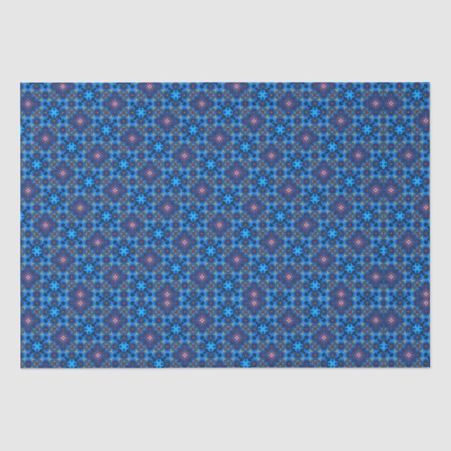 Baroque Flourish Blue Design Tissue Paper (Front)