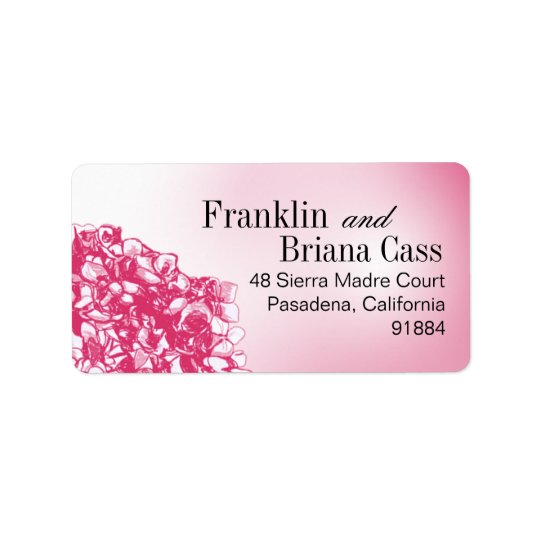 Baroque Flowerball - fuschia Address Label