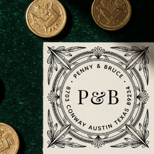 Baroque Foliage Return Address Self-Inking Stamp