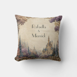 Baroque Frame Castle Village Romantic Forest Cushion