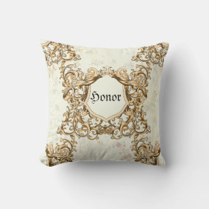 Baroque Frame Honour & Love Throw Pillow
