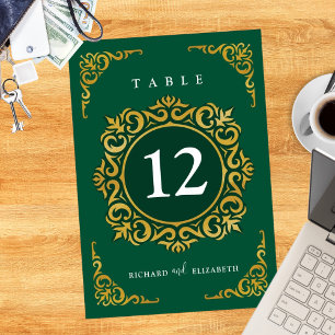 Baroque Frame Royal Emerald Green Ornamental Table Number