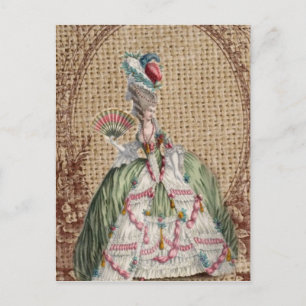 baroque french country burlap Marie Antoinette Postcard