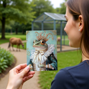 Baroque Frog Royal King Portrait Design Postcard