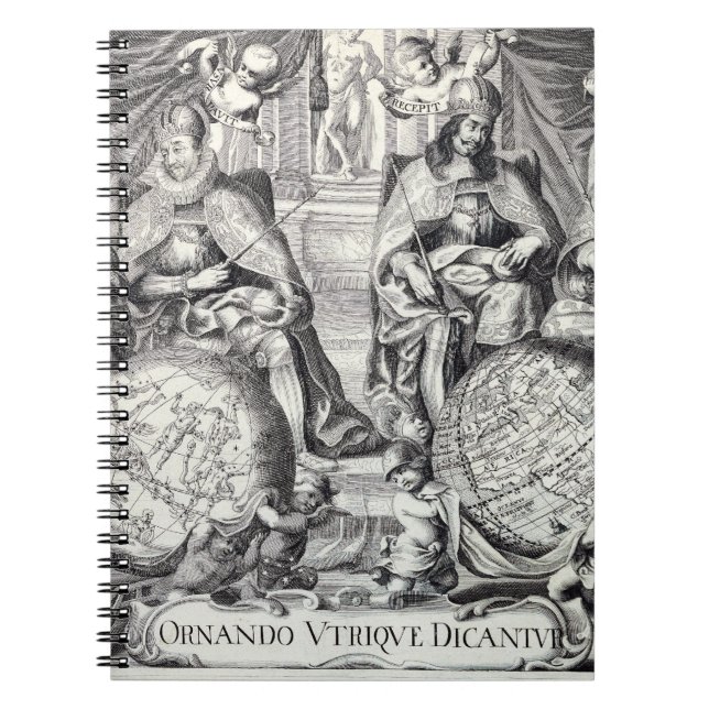 Baroque Globe Engraving Art Notebook (Front)