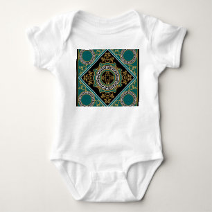 Baroque Gold: Black Elegance Baby Bodysuit