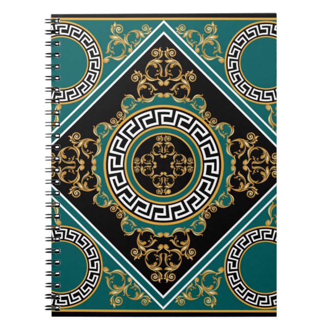 Baroque Gold: Black Elegance Notebook (Front)