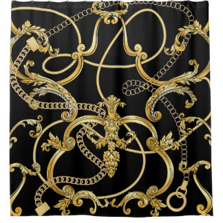 Baroque Gold Chains Seamless Pattern Shower Curtain