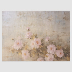 Baroque gold ornaments blush French roses Tissue Paper