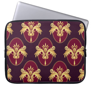 Baroque Gold Sconce Magenta Pattern Laptop Sleeve
