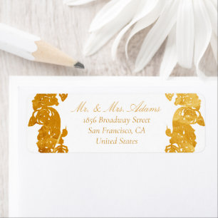 Baroque Golden Ornaments Pre-Addressed Return Address Label