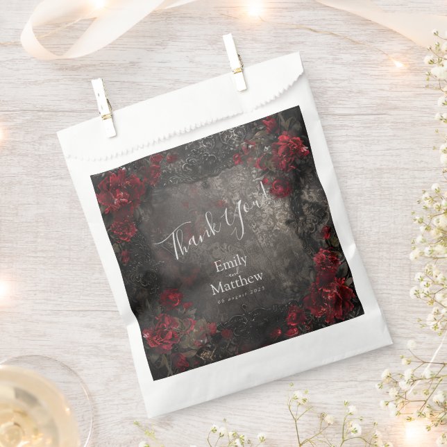 Baroque Gothic Peonies Favour Bag (Clipped)