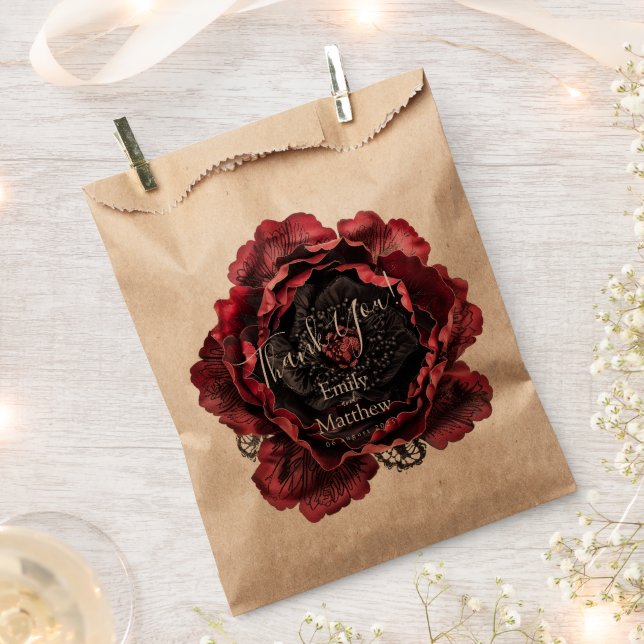 Baroque Gothic Peonies Favour Bag (Clipped)