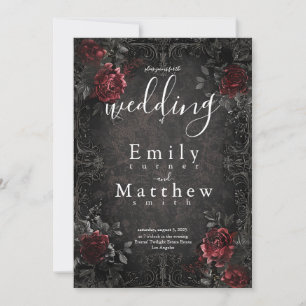 Baroque Gothic Peonies Invitation