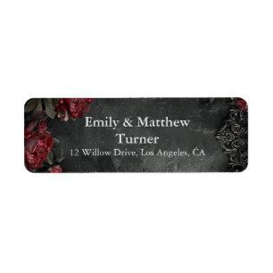 Baroque Gothic Peonies Return Address Label