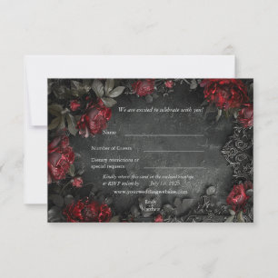 Baroque Gothic Peonies Thank You Card