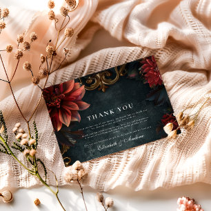 Baroque Gothic Wedding Romance Thank You Card