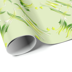 Baroque Green Lime Wrapping Paper