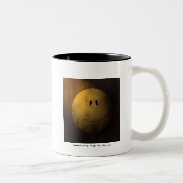 baroque happy face Two-Tone coffee mug (Right)