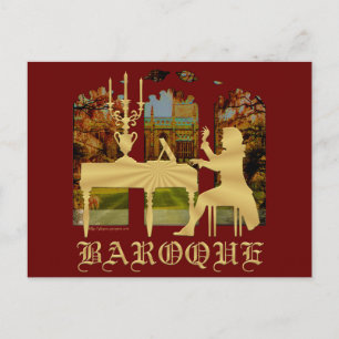 Baroque harpsichord postcard