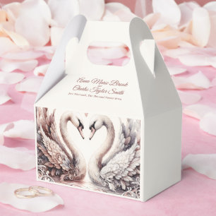 Baroque Heirloom Swan Antique Dusty Rose Wedding Favour Box