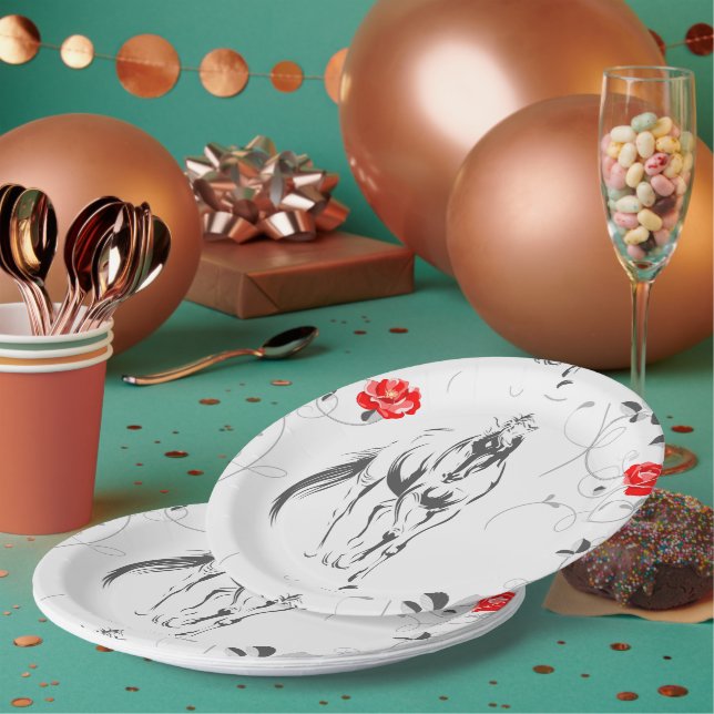 Baroque Horse Paper Plates (Multi)