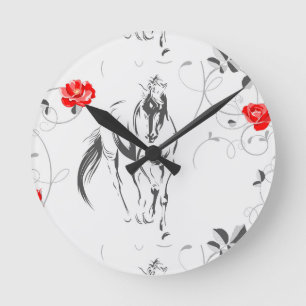 Baroque Horse Wall Clock