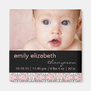 Baroque in Pink Baby Photo Magnet