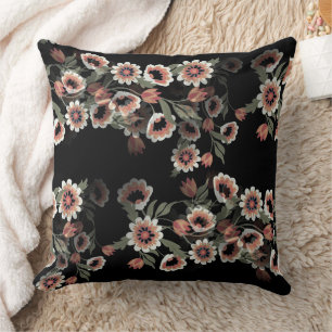 Baroque-Inspired Botanical Soft Pinks and Greens Cushion