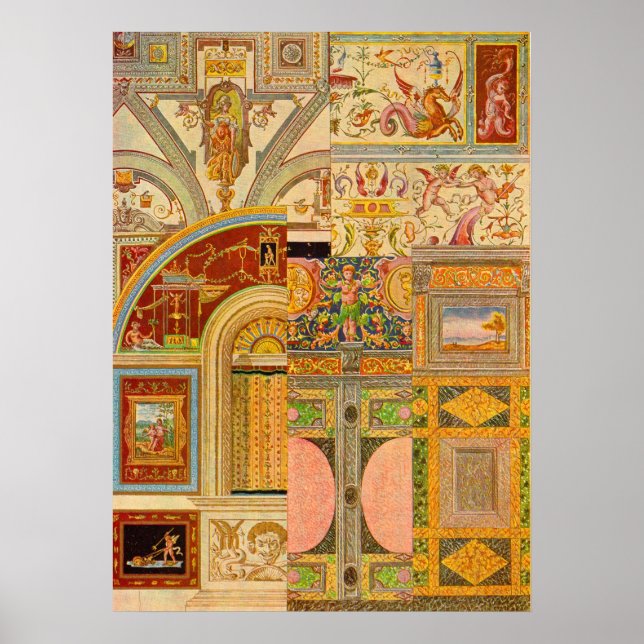 baroque Italian motifs collage Poster (Front)