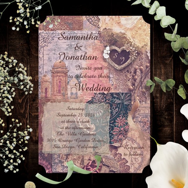 Baroque Lace and Rustic Mexican Romance Wedding Invitation (Creator Uploaded)