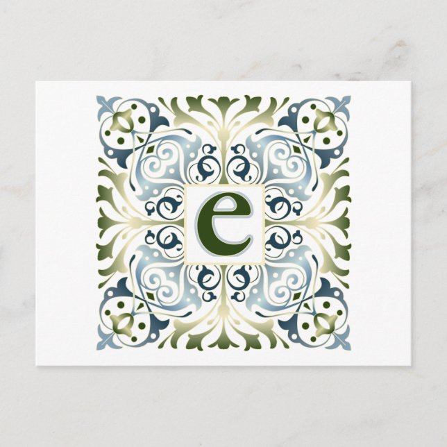 Baroque Letter E Postcard (Front)