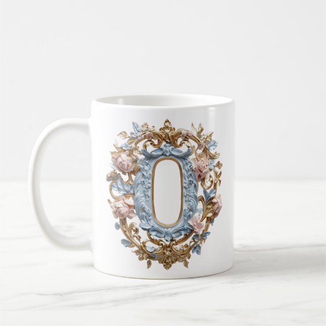 Baroque Letter 'O' Mug for a Coffee Princess (Left)