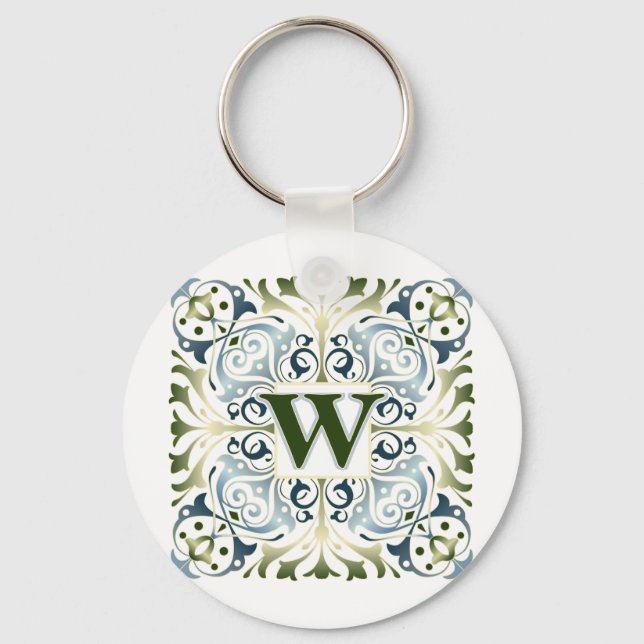 Baroque Letter W Key Ring (Front)
