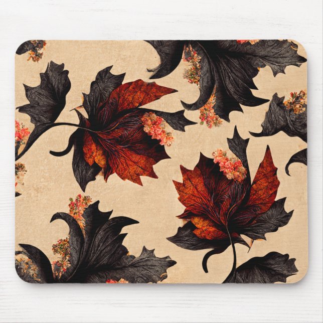 Baroque Maple Leaves Pattern Mouse Pad (Front)