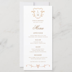 Baroque Monogram Dinner Menu
