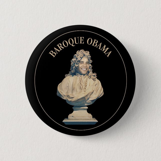 Baroque Obama 6 Cm Round Badge (Front)
