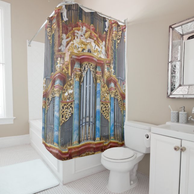 Baroque organ pipes shower curtain (In Situ)