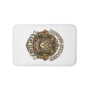 Baroque Ornament Cat Cat Lover Gift - Baroque Orna Bath Mat