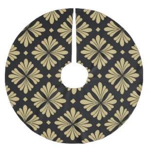 Baroque ornament, floral vintage pattern. brushed polyester tree skirt