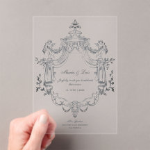 Baroque Ornament Wedding Acrylic Invitation