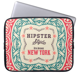 Baroque ornaments and floral details, Hipster card Laptop Sleeve