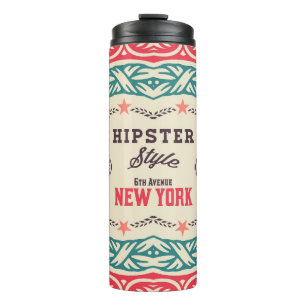 Baroque ornaments and floral details, Hipster card Thermal Tumbler