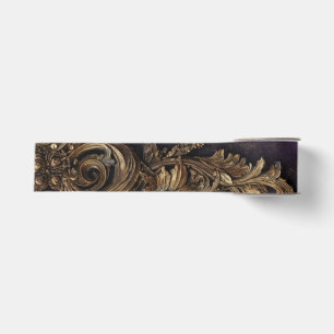 Baroque Ornate Gold and Midnight Purple Ribbon Grosgrain Ribbon