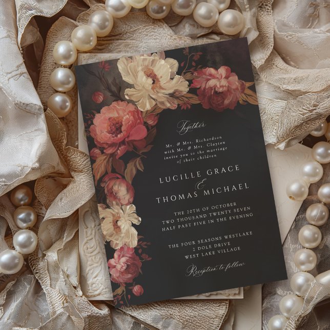 Baroque Painted Florals Invitation (Creator Uploaded)