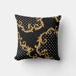 Baroque pattern golden  cushion