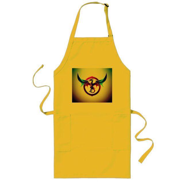  Baroque Pearl & Shiny Art Deco Design, Symbo - Long Apron (Front)