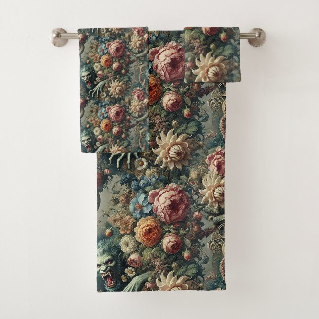 Baroque Peril – Gothic Victorian Bath Towel Set (Insitu)