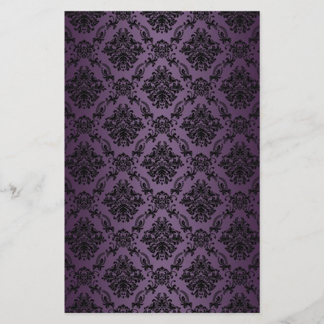 Baroque Plum Victorian Scrapbook Paper (Front)