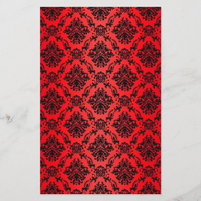 Baroque Red Victorian Scrapbook Paper (Front)
